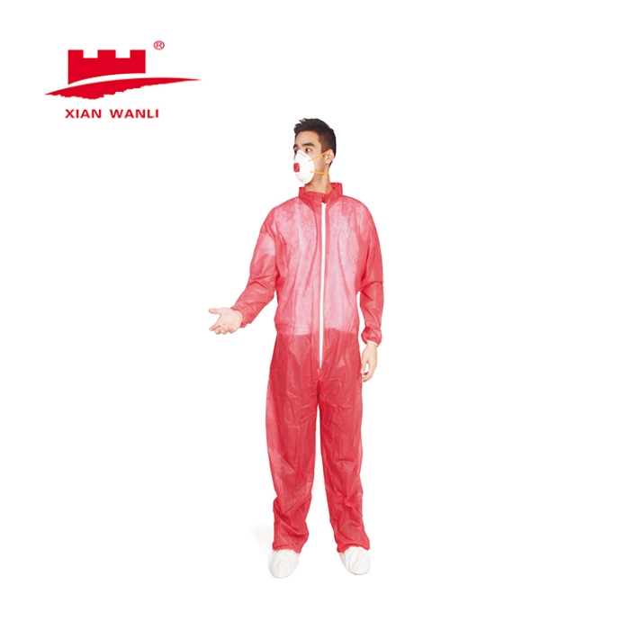 PP Overall Polypropylene Type 4b/5b/6b Nonwoven Disposable Protective Garment Workwear Coat Coverall for Food Industry