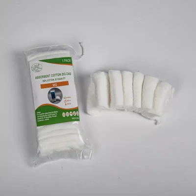 Fabrikgroßverkauf medizinische absorbierende reine gebleichte Baumwolle gefaltete medizinische absorbierende Zickzack-Watte